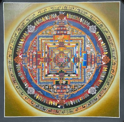 Kalachakra Mandala, Buddhist Handmade Thangka Painting, [hand Painted]