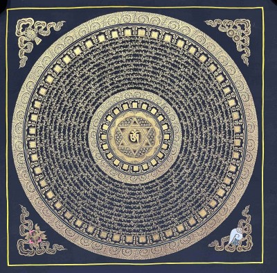 Buddhist Handmade Thangka Painting Of Mantra Mandala, [hand Painted]