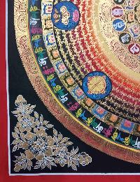 Buddhist Handmade Thangka Painting Of [ashtamangala] Square Mandala, [hand Painted]