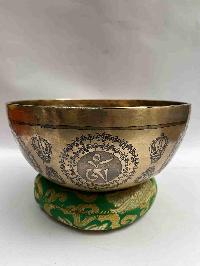 Singing Bowl, Buddhist Handmade [jambati] With [tree Of Life] Design, [fine Carving]