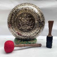 Buddhist Hand Beaten [jambati] Singing Bowl, With Aparimita Design, [carving]