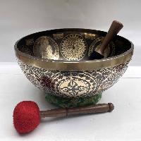 Buddhist Hand Beaten [jambati] Singing Bowl, With Aparimita Design, [carving]