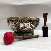 Buddhist Hand Beaten [jambati] Singing Bowl, With Amitabha Buddha Design, [carving]