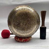 Buddhist Hand Beaten [jambati] Singing Bowl, With Vajra Design, [carving]