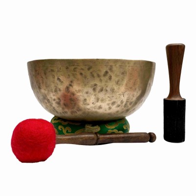 [old], Buddhist Hand Beaten [jambati] Singing Bowl, With Plain