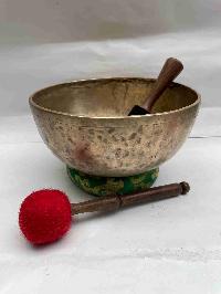 [old], Buddhist Hand Beaten [jambati] Singing Bowl, With Plain