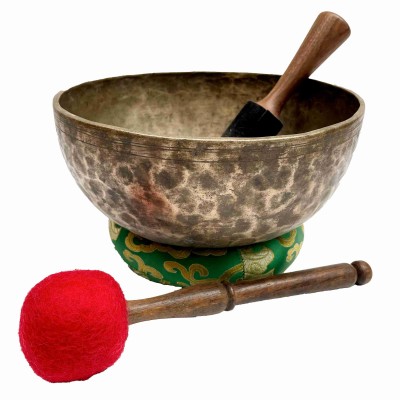 [old], Buddhist Hand Beaten [jambati] Singing Bowl, With Plain