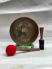 [old], Buddhist Hand Beaten [jambati] Singing Bowl, With Plain