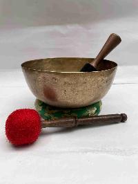 [old], Buddhist Hand Beaten [manipuri] Singing Bowl, With Plain