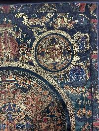 Buddhist Handmade Thangka Painting Of Pancha Buddha, [real Gold, Hand Painted]