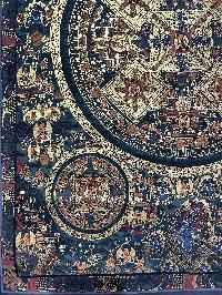 Buddhist Handmade Thangka Painting Of Pancha Buddha, [real Gold, Hand Painted]