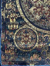 Buddhist Handmade Thangka Painting Of Pancha Buddha, [real Gold, Hand Painted]