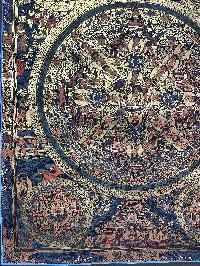 Buddhist Handmade Thangka Painting Of Pancha Buddha, [real Gold, Hand Painted]