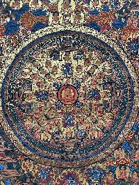 Buddhist Handmade Thangka Painting Of Mandala, [real Gold, Hand Painted]