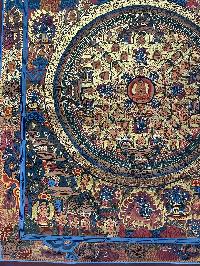 Buddhist Handmade Thangka Painting Of Mandala, [real Gold, Hand Painted]