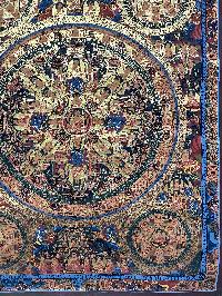 Buddhist Handmade Thangka Painting Of Pancha Buddha, [real Gold, Hand Painted]