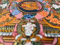 Buddhist Handmade Thangka Painting Of Pancha Buddha, [real Gold, Hand Painted]