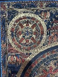 Buddhist Handmade Thangka Painting Of Pancha Mandala, [real Gold, Hand Painted]