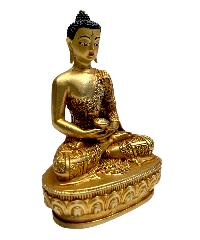 Buddhist Statue Of [amitabha Buddha], Full Fire Plated, With Painted Face