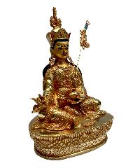 Buddhist Statue Of [padmasambhava], Full Fire Gold Plated, With [painted Face]