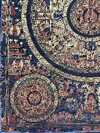 Buddhist Handmade Thangka Painting Of Pancha Mandala, [hand Painted]