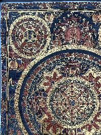 Buddhist Handmade Thangka Painting Of Pancha Mandala, [hand Painted]