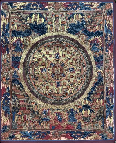 Buddhist Handmade Thangka Painting Of Buddha Mandala, [hand Painted]