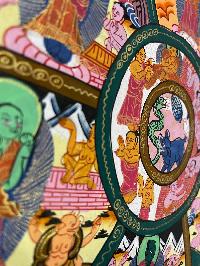 Buddhist Handmade Thangka Painting Of Wheel Of Life, [hand Painted]