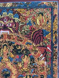 Buddhist Handmade Thangka Painting Of Wheel Of Life, [hand Painted]