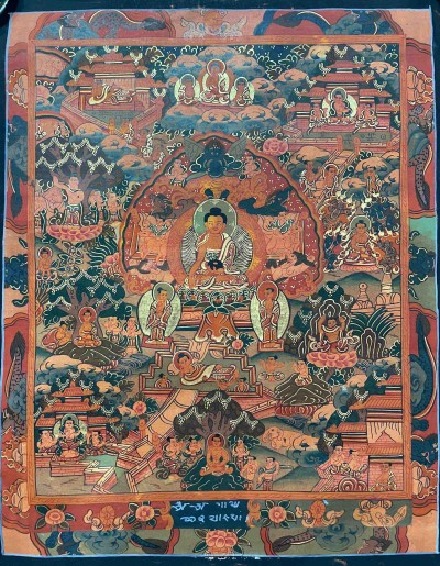 Buddhist Handmade Thangka Painting Of Buddha Life Story, [hand Painted]