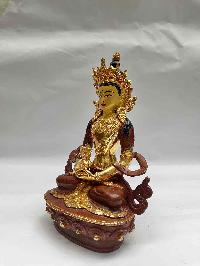 Buddhist Handmade Statue Of Aparimita, [partly Gold Plated, Face Painted], Amitayus, Chepame
