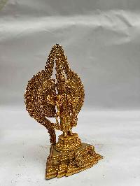 Buddhist Handmade Statue Of Sahasrabhuja Avalokitesvara, [gold Plated]