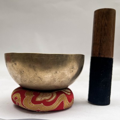 Buddhist Hand Beaten [kopre] Singing Bowl, With Antique, [old]