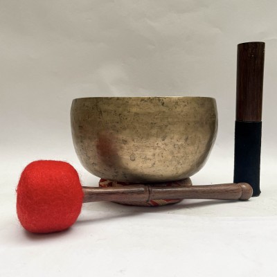 Buddhist Hand Beaten [kopre] Singing Bowl, With Antique, [old]