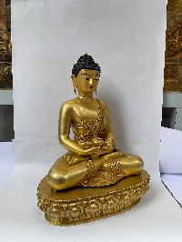 Buddhist Handmade Statue Of Amitabha Buddha, [full Gold Plated, Face Painted]