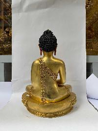 Buddhist Handmade Statue Of Amitabha Buddha, [full Gold Plated, Face Painted]