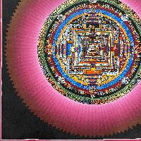 [hq], Buddhist Handmade Thangka Painting Of Kalachakra Mandala, [real Gold, Hand Painted]