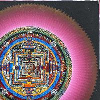 [hq], Buddhist Handmade Thangka Painting Of Kalachakra Mandala, [real Gold, Hand Painted]