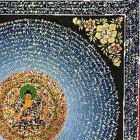 Buddhist Hand Painted Thangka Of Mantra Mandala With Medicine Buddha At Center, [hand Painted]