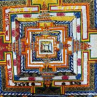 Buddhist Hand Painted Thangka Of Kalachakra Mandala, [hand Painted]