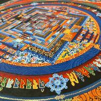 Buddhist Hand Painted Thangka Of Kalachakra Mandala, [real Gold, Hand Painted]