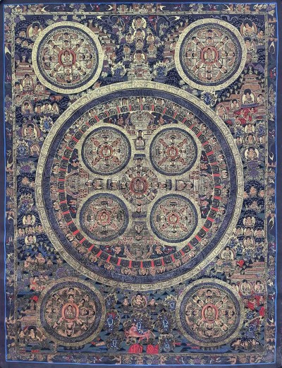 Buddhist Hand Painting Of Nine Mandala, [hand Painted]