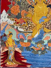 Buddhist Hand Painting Of Yellow Jambhala, [hand Painted]