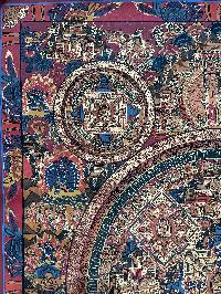 Buddhist Hand Painting Of Pancha Buddha Mandala, [hand Painted]