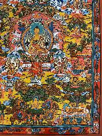 Buddhist Hand Painting Thangka Of Buddha Life Story, [hand Painted]