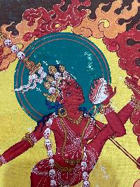 [old], Buddhist Hand Painting Thangka Of Akash Yogini, [hand Painted], [sold]