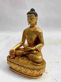 Buddhist Miniature Statue Of Ratnasambhava Buddha, [full Gold Plated, Face Painted]