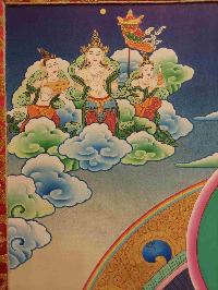 Buddhist Hand Painting Thangka Of White Tara, With Brocade, [hand Painted]