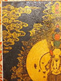 [oil Painting,buddhist Hand Painting Thangka Of Sahasrabhuja Avalokitesvara, With Brocade, [hand Painted]