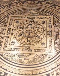 Tibetan [handmade] Gongs With [mandala] Design, Wind Gong, Flat Gong